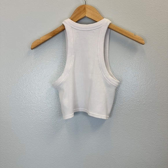 Savage X Fenty White Cropped Logo Tank Top size Medium - Picture 2 of 5